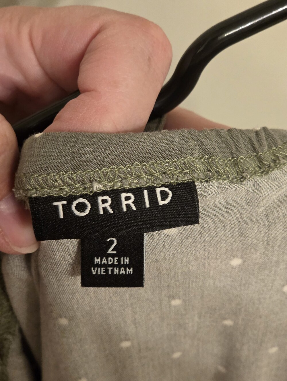 Torrid Tea Length Trapeeze Dress Green With Polka Dots - Picture 4 of 4